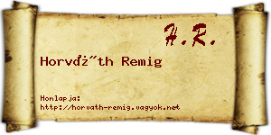 Horváth Remig névjegykártya